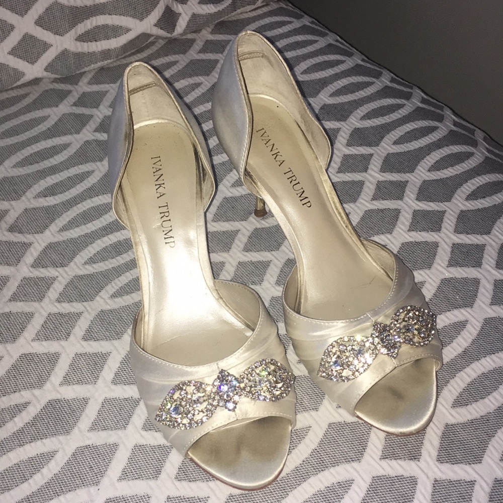 Ivanka Trump Ivory Satin Heels